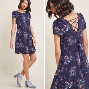 Modcloth Gnome Always On The Way Easy Fit Dress Size Small